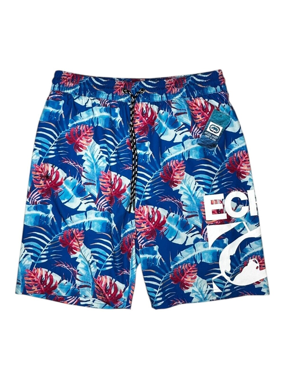 Ecko Unltd. Men's Blue and Red Floral Swim Trunks Size M/M